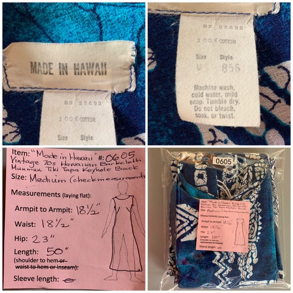 🌺 Vintage Hawaiian Barkcloth Dress & Shirt Set Tikis - Picture 15 of 16